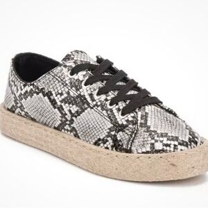Olivia Miller Black and Grey Snake Espadrille Sneakers New no box